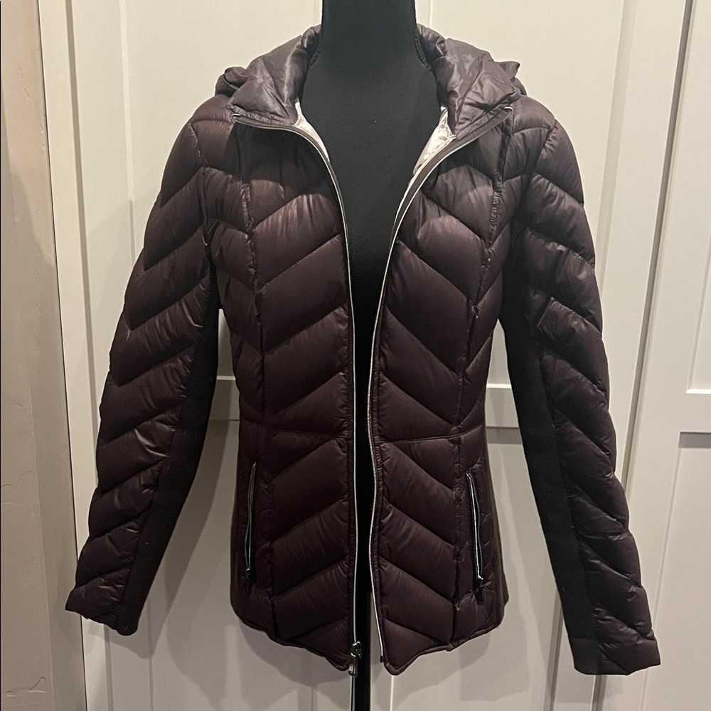 BCBGeneration Deep Purple Puffer Jacket Size L - image 1